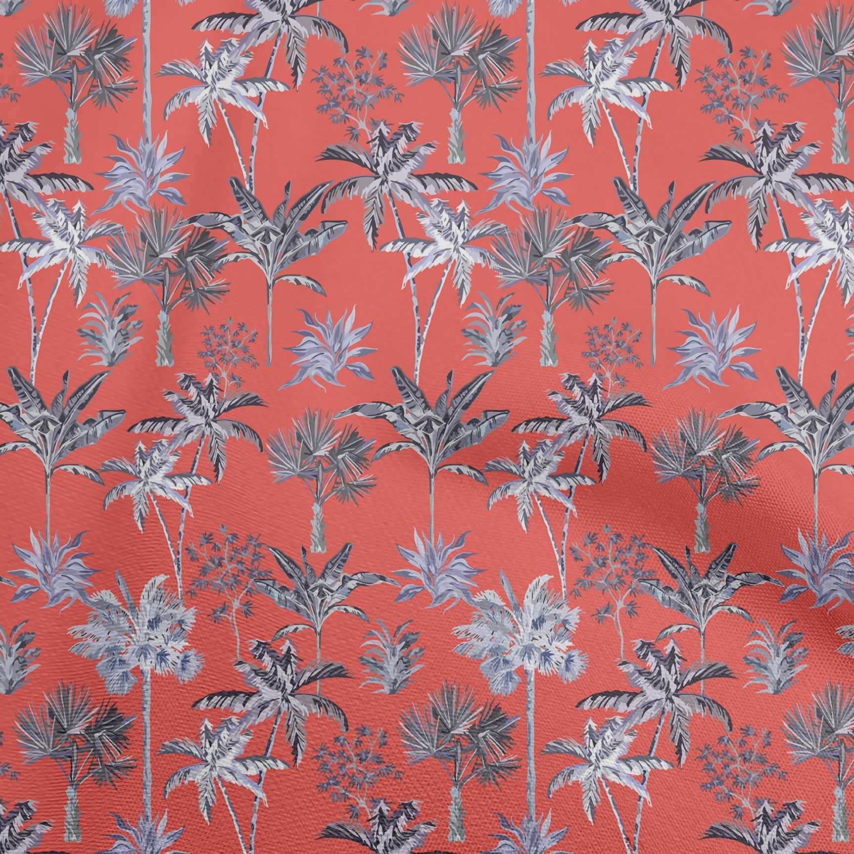 oneOone Rayon Red Tropical Print Fabric - 56 Inch Wide DIY Sewing Material for Clothing, Dresses & Home Decor | Soft, Lightweight & Vibrant for Summer Outfits, Quilting & Craft Projects