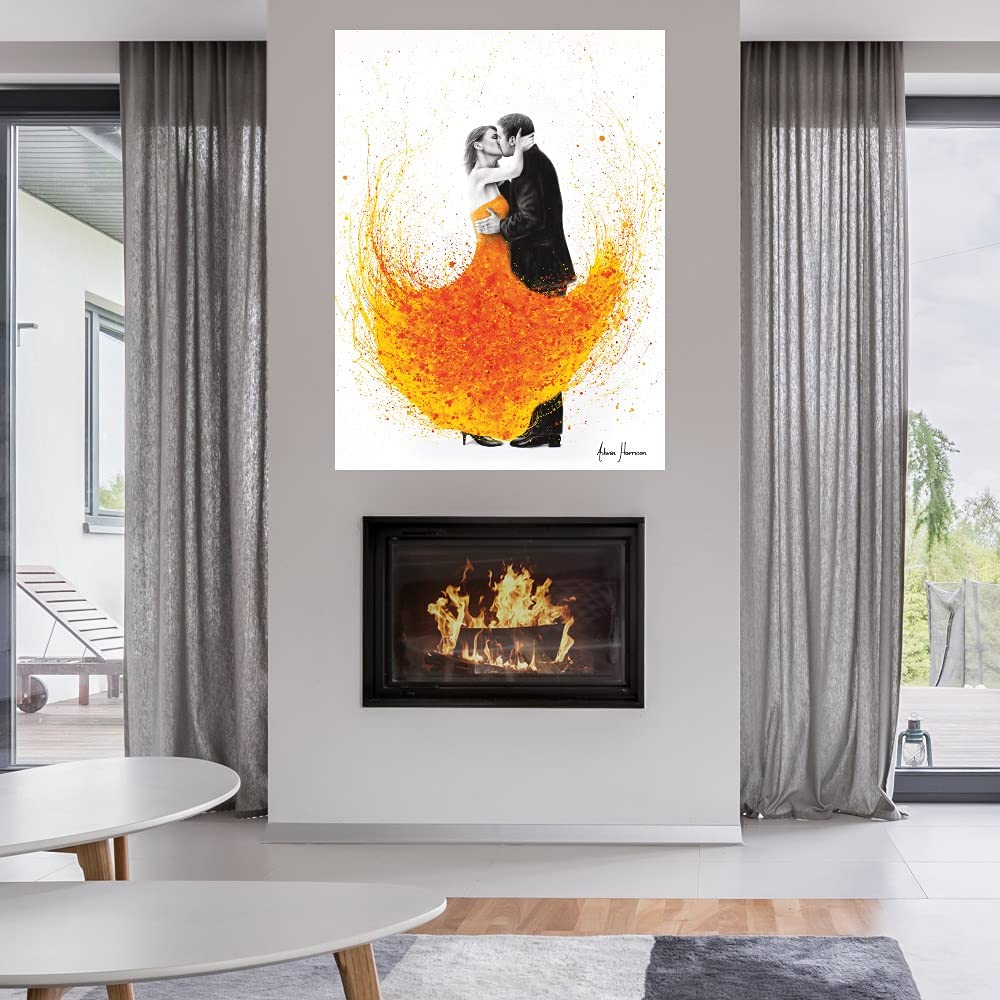 Sunny Autumn Kiss Fine Art Canvas Wall Decor by Ashvin Harrison - Ready to Hang 32x43 Inch - Perfect for Living Room, Bedroom, Office & More - Handmade Landscape Painting for Home & Commercial Spaces