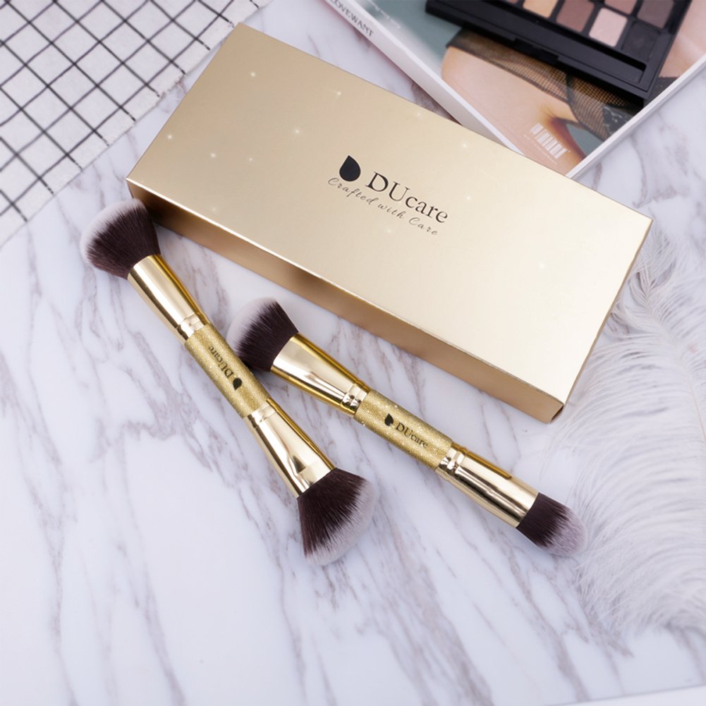 DUcare Professional Makeup Brush Set with Dual-Ended Brushes & Makeup Brush Cleaner - Perfect for Travel, Home, and Salon Use