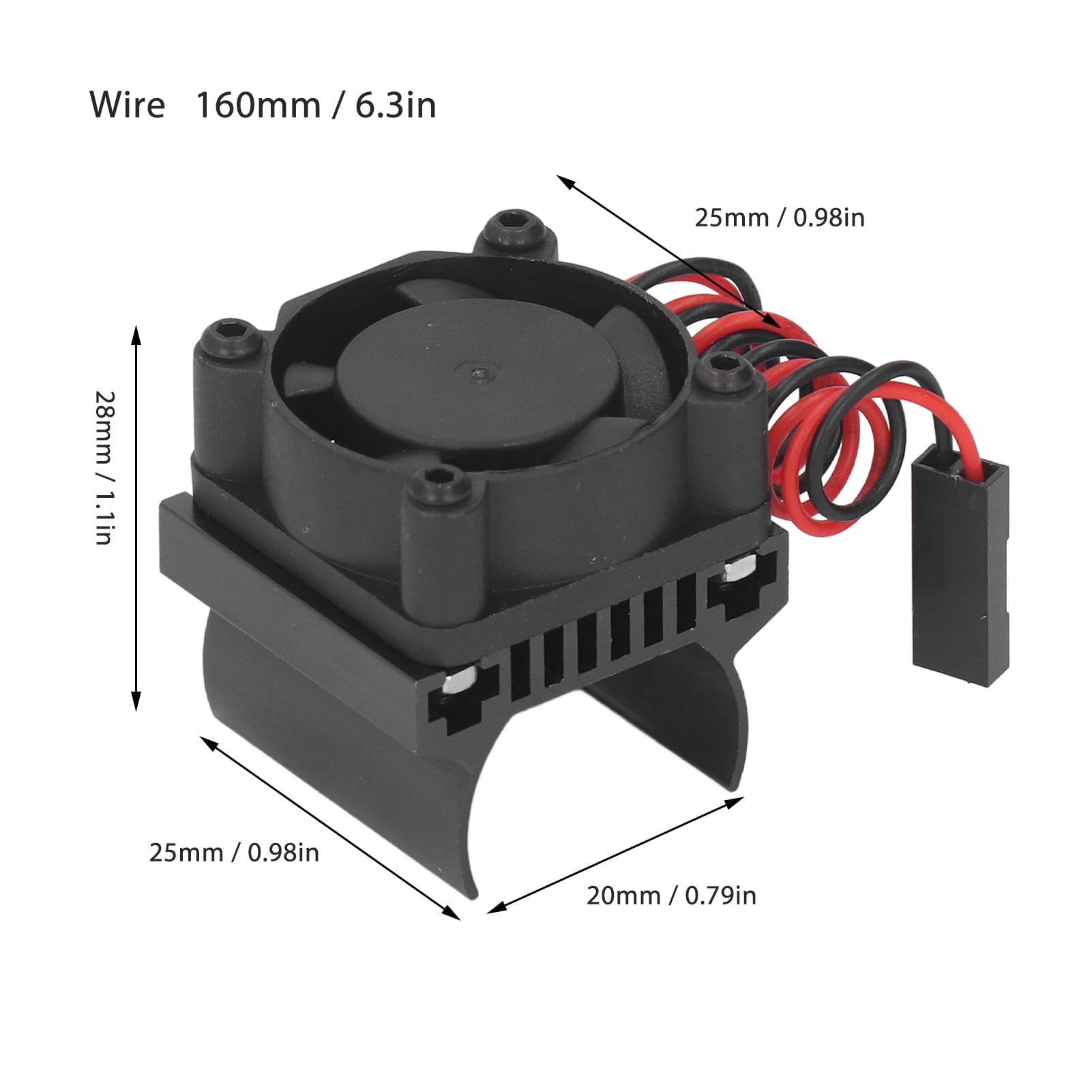 High-Performance RC Motor Cooling Fan & Heatsink for Traxxas 1/18 Scale Remote Control Cars - Black Aluminum Alloy Accessory | Perfect for Off-Road Racing, Crawling & High-Speed Drifting