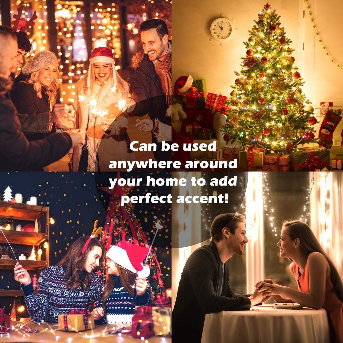 4-Pack EShing 10FT Fairy Lights - AA Battery Powered 30LED Copper Wire String Lights for DIY Jars, Vases & Bottles | Romantic Wedding Centerpiece, Table Decor & Craft Projects | Indoor & Outdoor Party Lighting