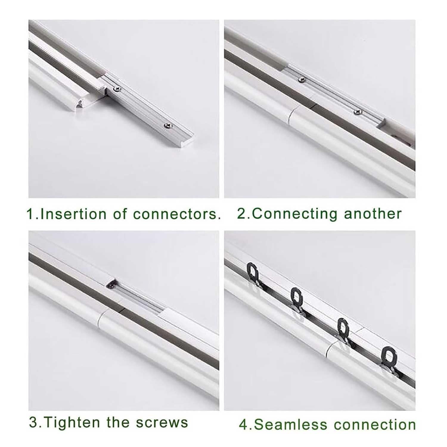 Ultra-Thin Aluminum Ceiling Mounted Curtain Track - 5.2m (17.1ft) White Room Divider Rail for Living Room & Bedroom - Perfect for Home Partition, Privacy Screen and Window Treatment