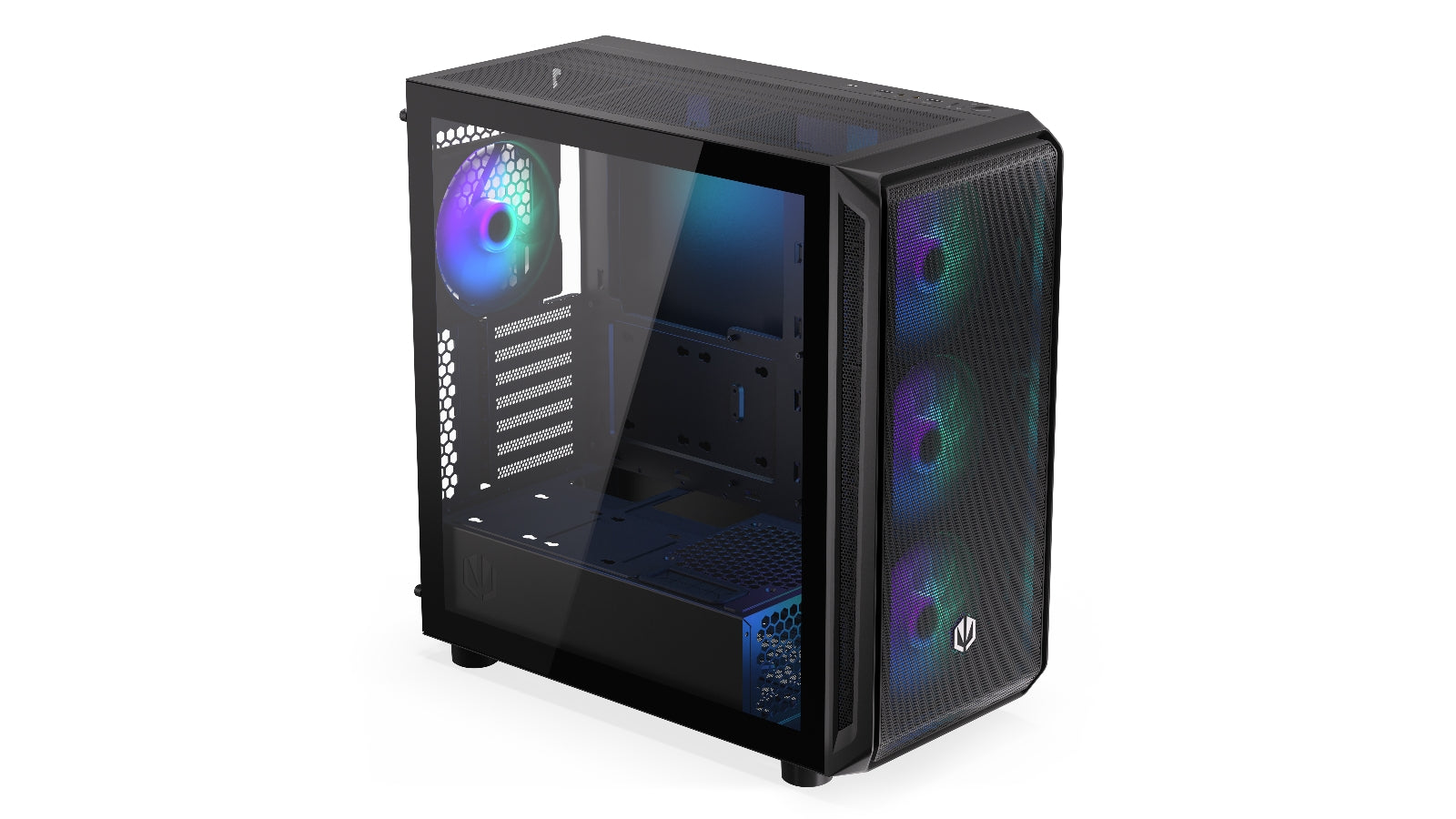 Endorfy Arx 700 ARGB ATX Mid Tower PC Gaming Case - High Airflow Tempered Glass Design with RGB Lighting (EY2A013) for Gaming Setup & Workstation Builds
