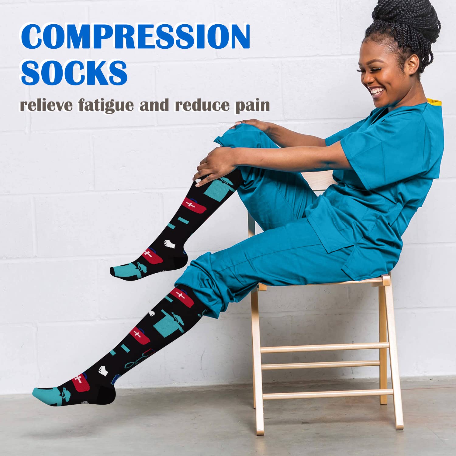 Aoliks Medical Compression Socks for Women & Men - Knee High Support Socks for Running, Nurses, Travel - Improve Circulation & Reduce Swelling - Perfect for Sports, Work & Long Flights