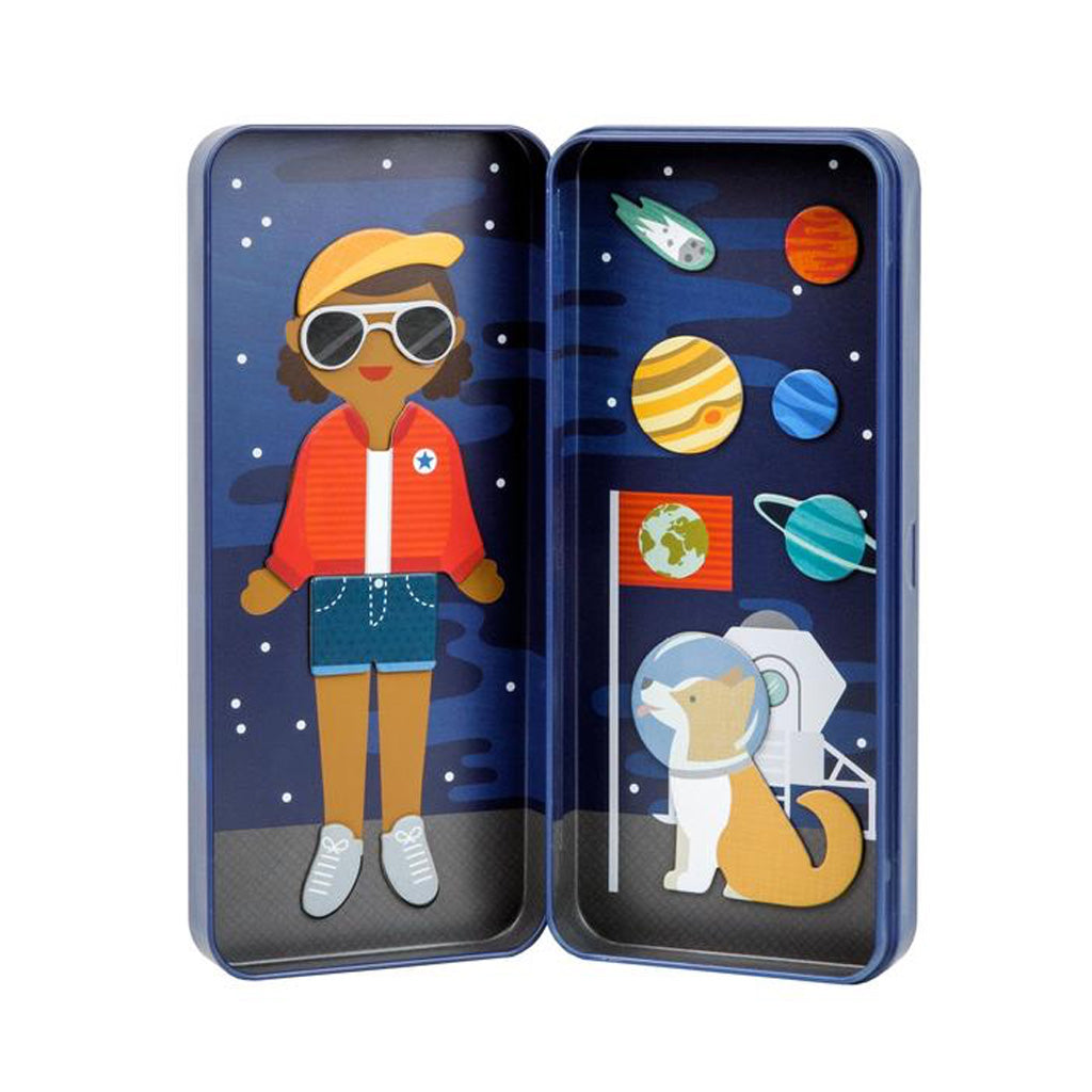 Petit Collage Magnetic Travel Dress Up Toy - Space Themed Costume Play for Kids | Perfect for Road Trips, Airplane Travel & On-the-Go Entertainment