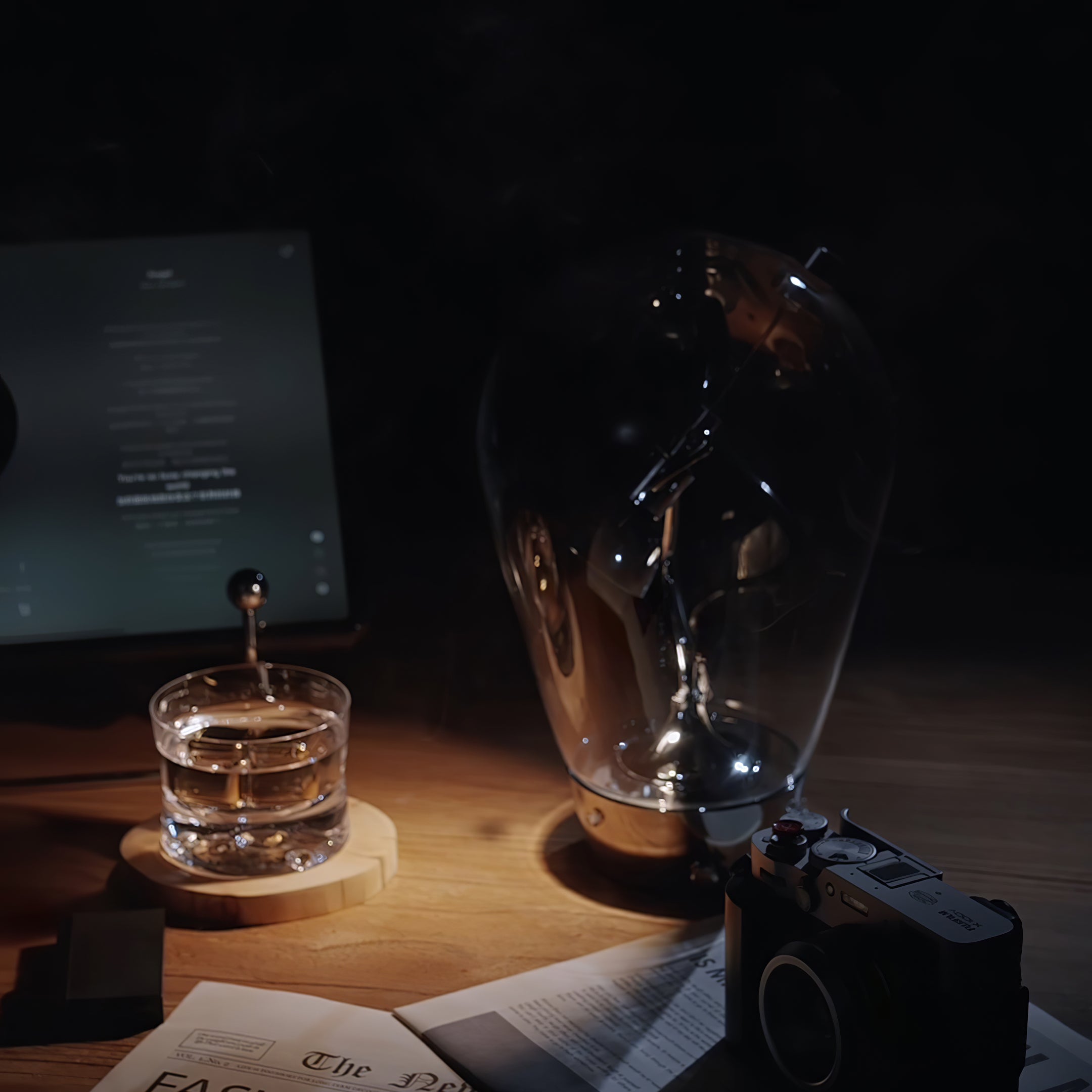 Modern LED Blow Table Lamp - Adjustable Brightness Bedside Reading Light for Home Office & Dorm - Perfect for Nightstands, Desks, and Living Room Decor