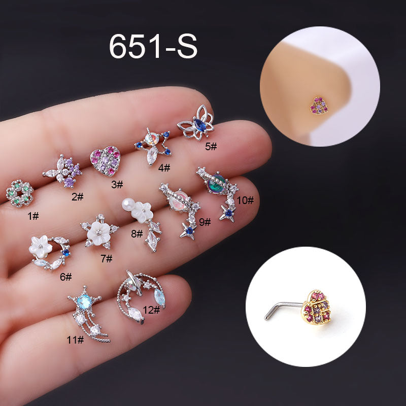 20G Surgical Steel Gold Dangle Nose Ring Stud - Hypoallergenic Body Jewelry for Sensitive Skin | Perfect for Piercings, Parties & Everyday Wear