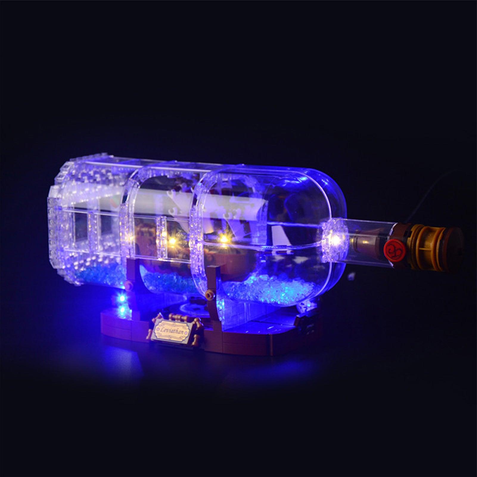 Lego Ideas Ship in a Bottle 21313 Light Kit - LED Lighting Set for Lego 92177 Model | Perfect for Home Decoration, Display & Gift Giving