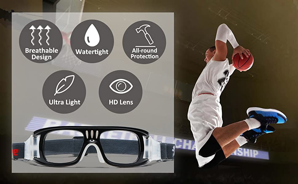 Professional Prescription Sports Goggles for Adults - Adjustable Strap Band - Perfect for Swimming, Cycling & Outdoor Activities