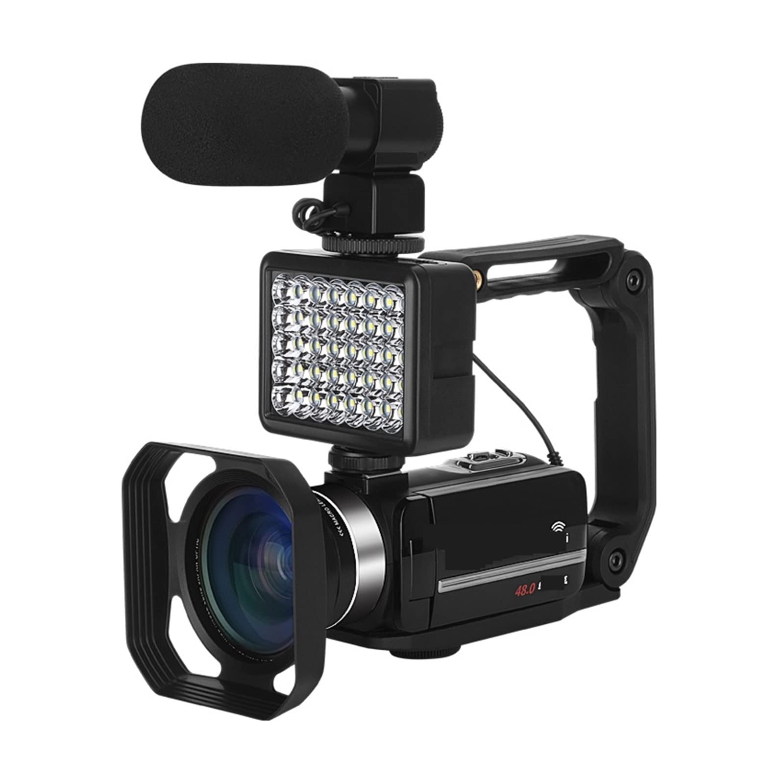 BODORME 48MP 4K Digital Camcorder - 18X Zoom Vlog Camera for YouTube & Live Streaming with Stabilizer (No SD Card) - Perfect for Travel Vlogging