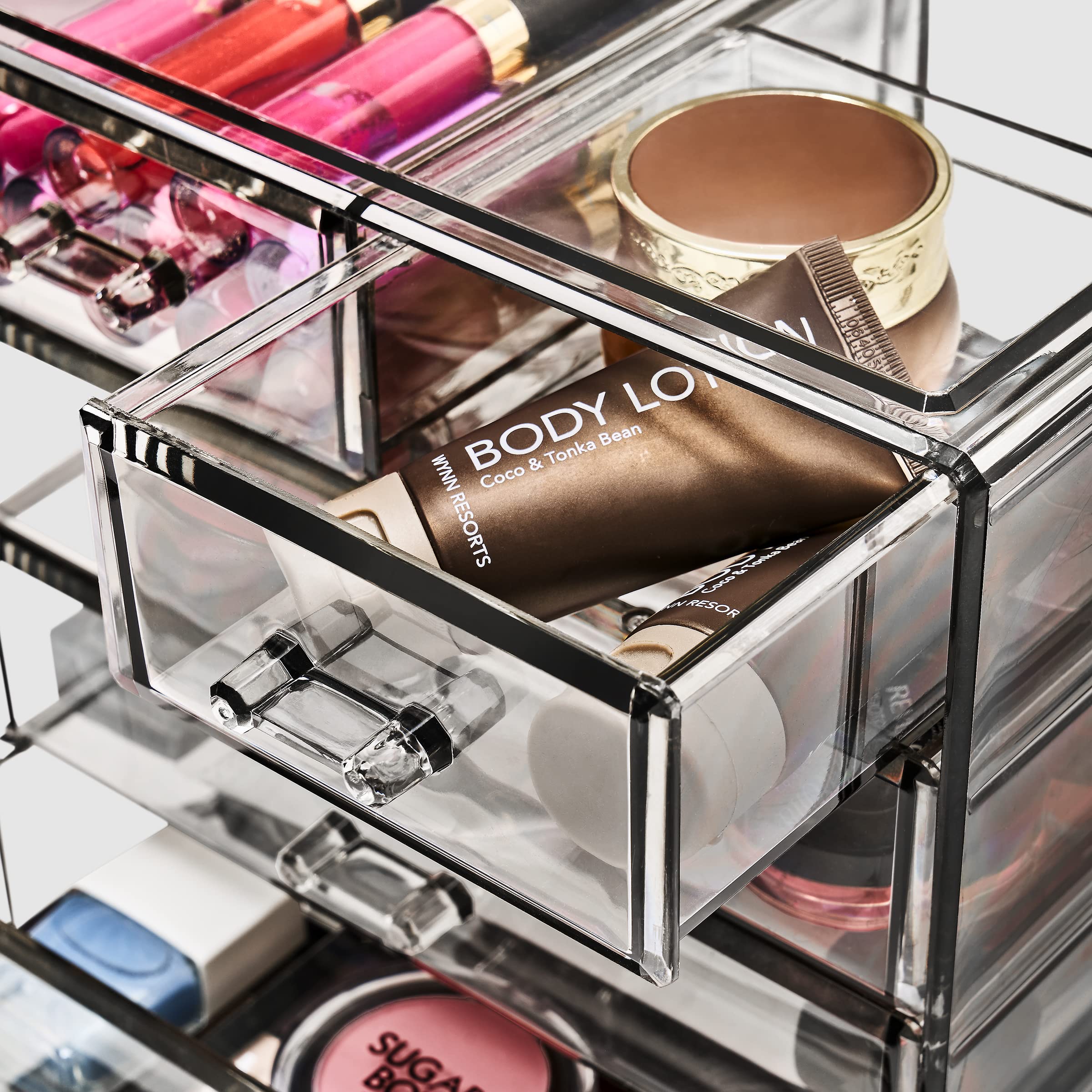 Sorbus Clear Acrylic Makeup Organizer with 4 Large & 2 Small Drawers - Cosmetic Storage Case for Makeup, Jewelry & Beauty Accessories - Perfect for Vanity, Bathroom, College Dorm, Closet & Desk Organization (Ideal for Daily Beauty Routine & Travel)