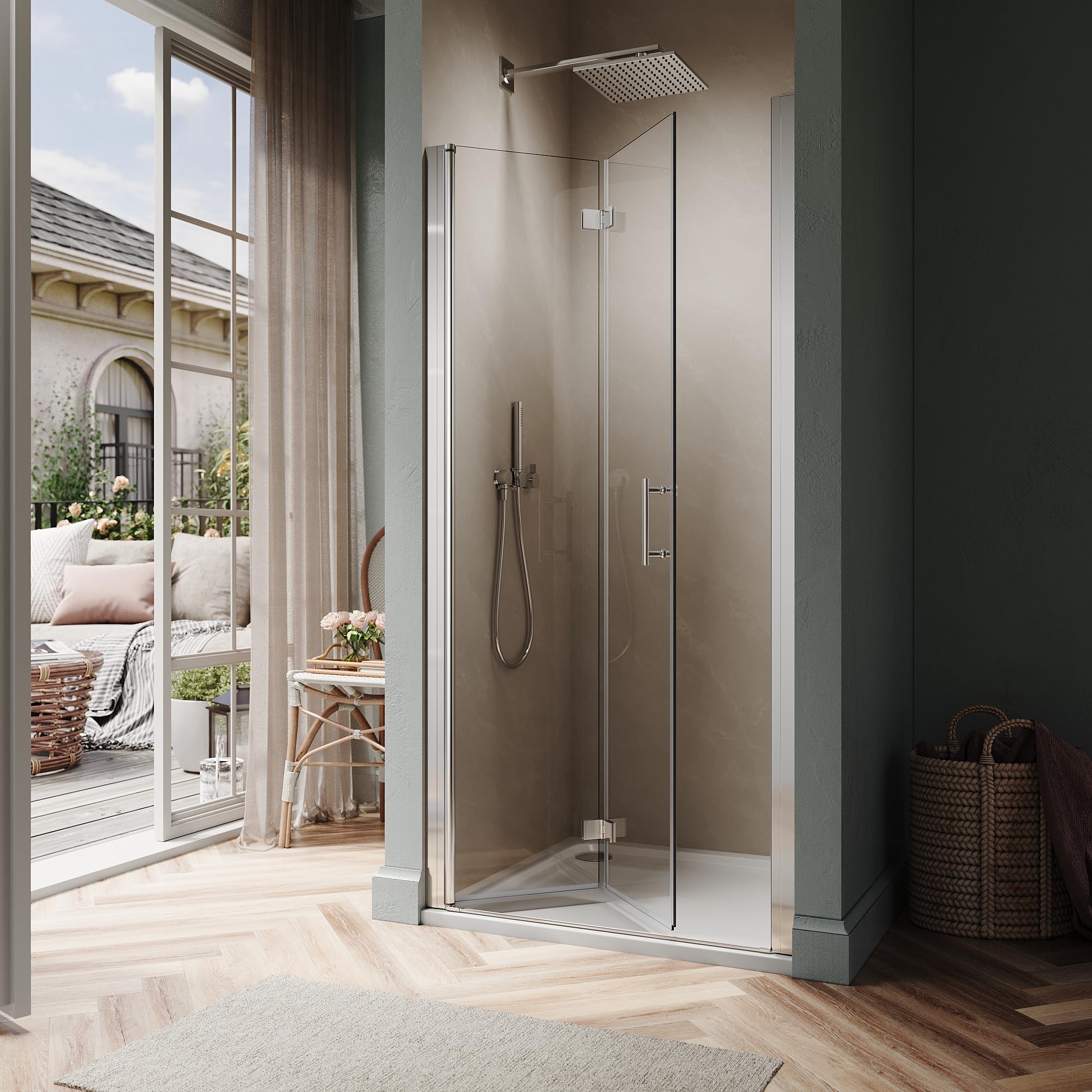 Semi-Frameless Bi-Fold Shower Door 36