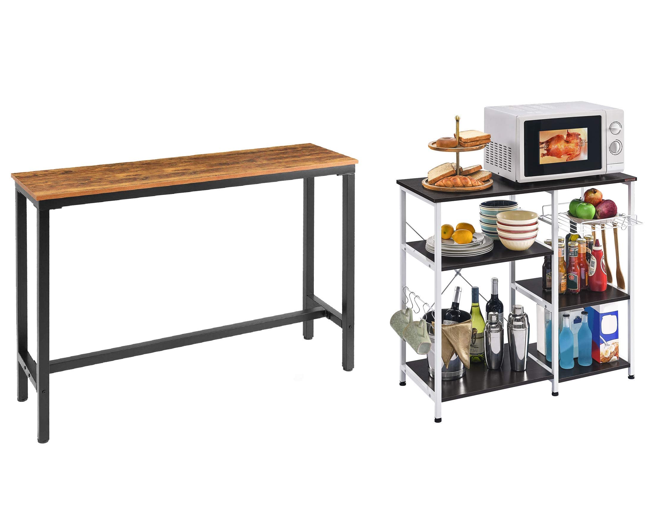 Mr IRONSTONE 3-Tier Kitchen Baker's Rack with Microwave Stand - 55.1