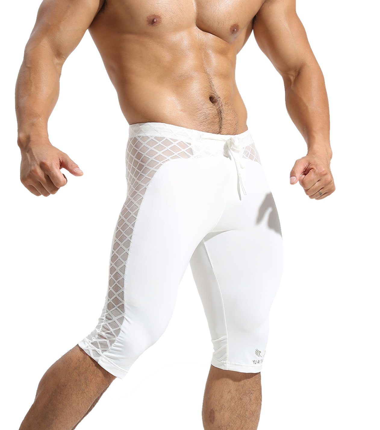 Men's Yoga Pants - Breathable Mesh Fitness Shorts for Workout & Running - D222 - Perfect for Gym, Yoga, and Outdoor Activities