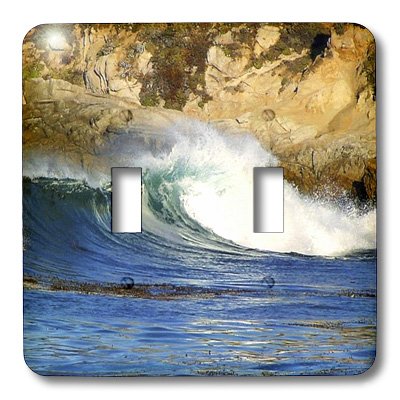 3D Rose Big Sur Waves Double Toggle Switch - Stylish Decorative Light Switch Cover for Home & Office Decor - Perfect for Bedrooms, Living Rooms, and Coastal Themed Spaces
