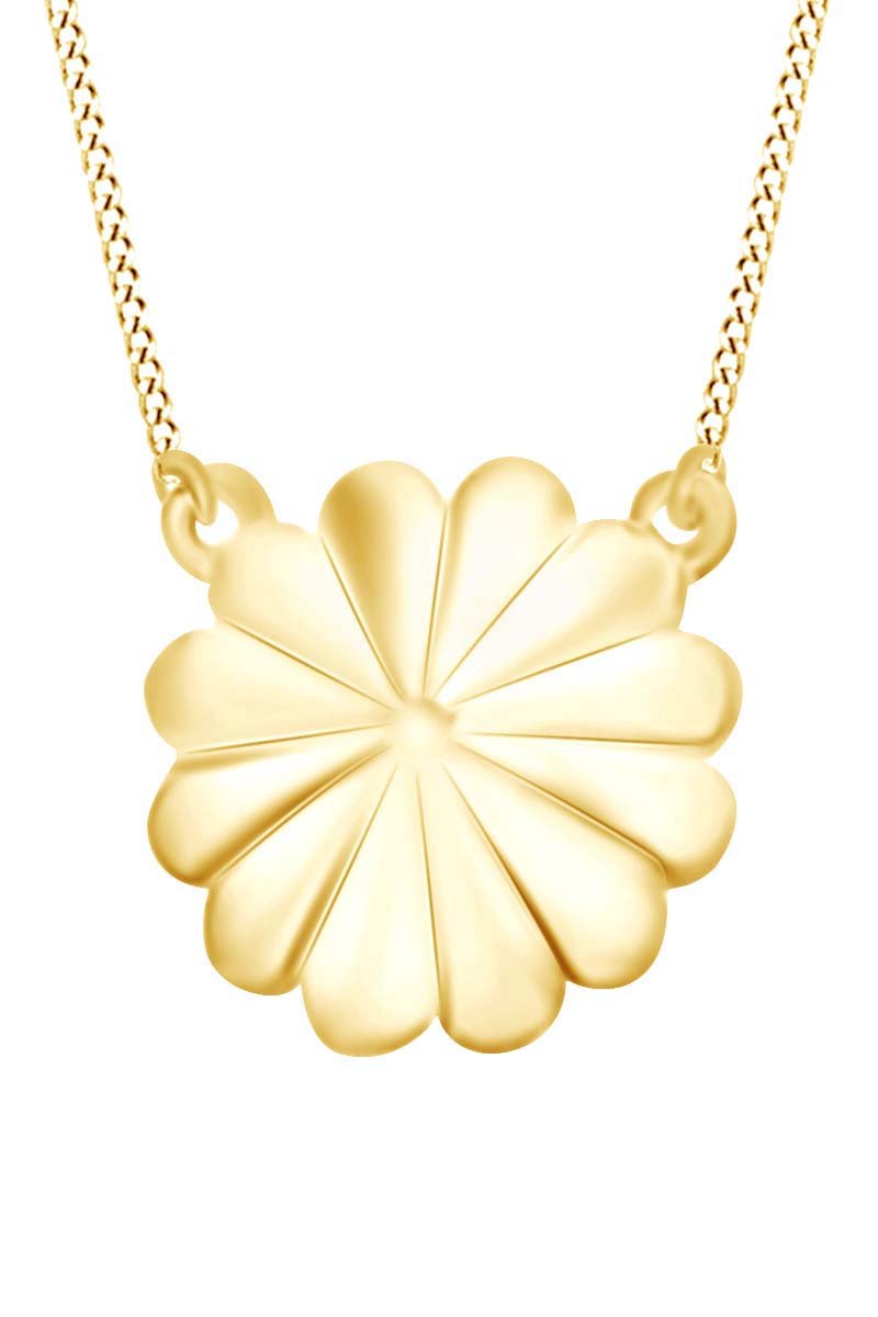 Affy Rosette Petite Pendant Necklace - 14k Gold Plated Sterling Silver Jewelry for Women | Perfect Gift for Birthday, Anniversary & Valentine's Day
