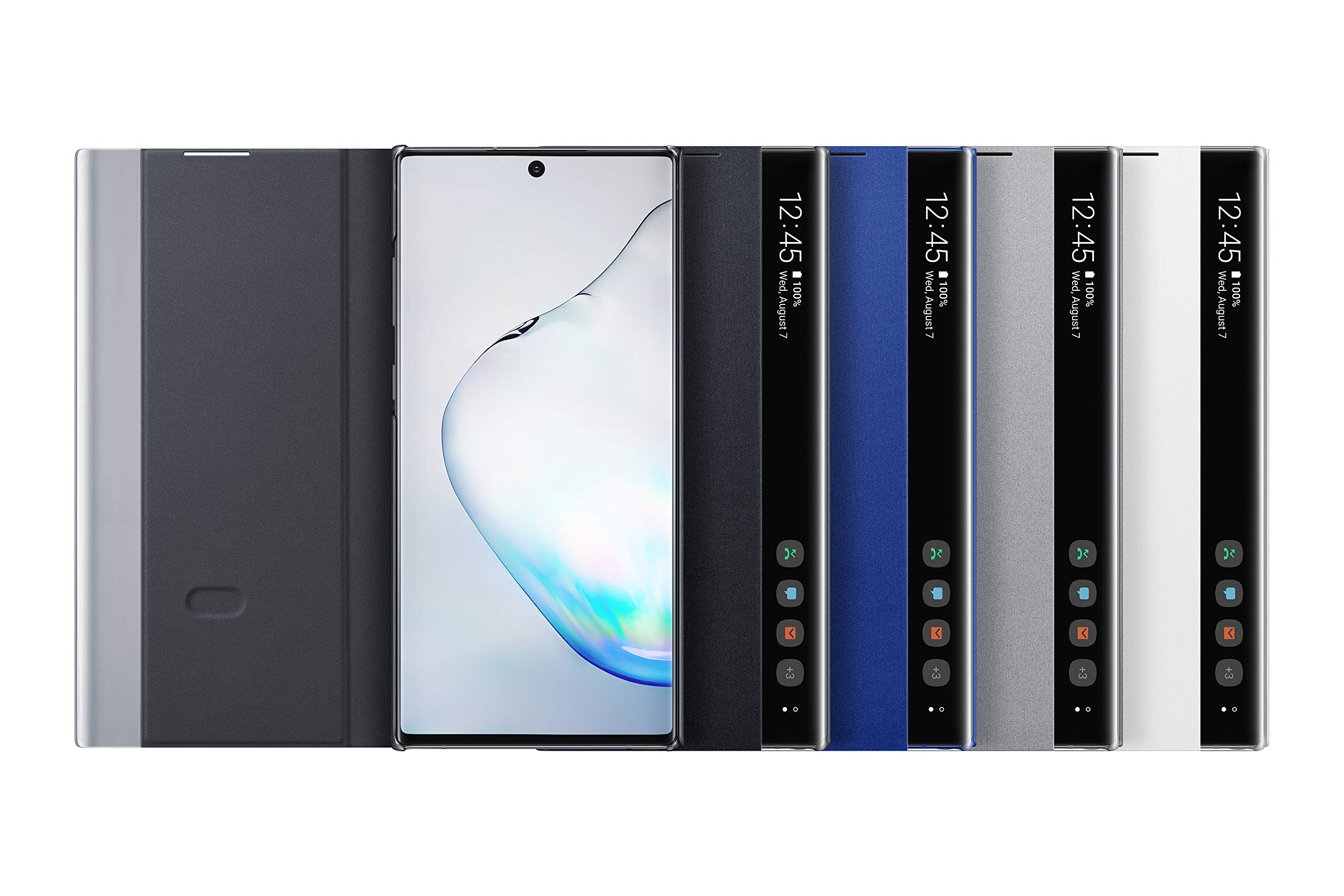 Samsung Galaxy Note10+ S-View Flip Cover Case - Premium Protective Wallet Stand Cover with Card Slots (White) | US Version with Warranty | Perfect for Business Meetings & Daily Commute