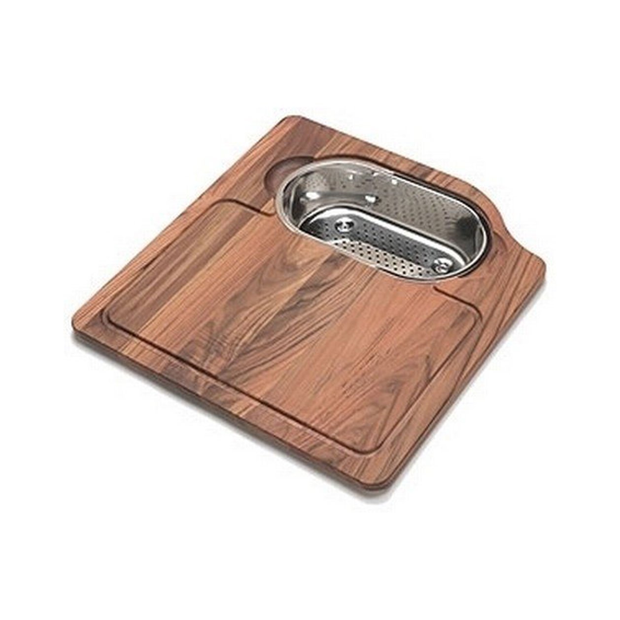Franke OC-45SP Orca Wood Cutting Board with Built-in Colander - Premium Kitchen Chopping Board for Fruits, Vegetables & Meal Prep