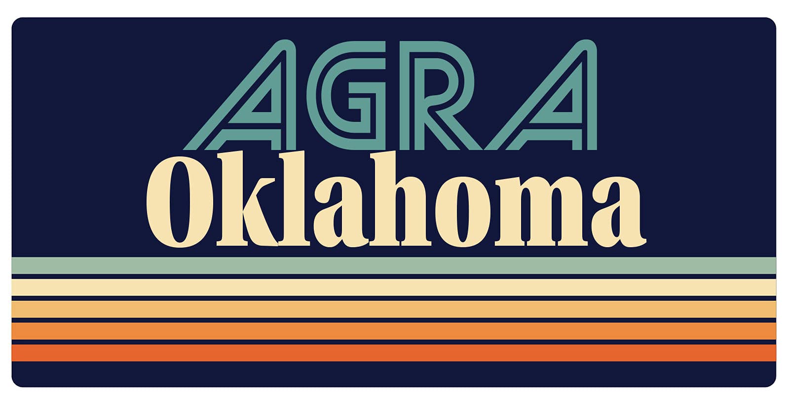 Vintage Agra Oklahoma 5 x 2.5 Inch Retro Fridge Magnet - Perfect for Home, Office & Travel Souvenirs | Collectible State-Themed Decorative Magnet