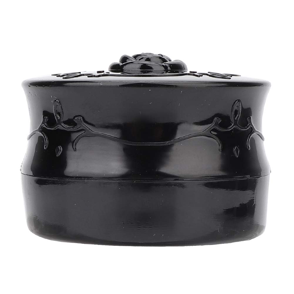 Vintage Rose Empty Loose Powder Dispenser Box with Powder Puff - Black Cosmetic Case for Makeup Organization | Perfect for Travel, Home Vanity & Professional Makeup Artists