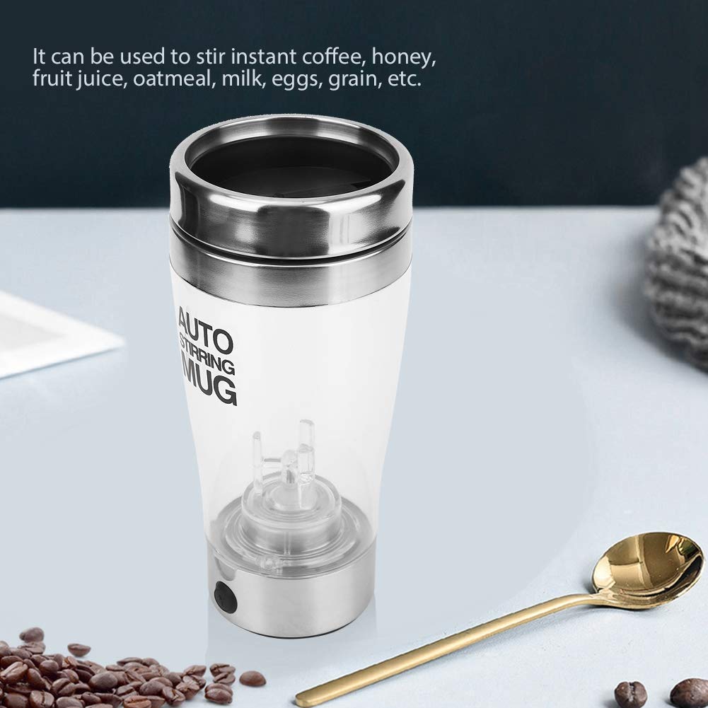AUNMAS 400ml Electric Self Mixing Mug - Automatic Stirring Protein Shaker Bottle & Coffee Cup for Gym, Office, Travel - Portable Milk Mixer with USB Charging (11.9oz)