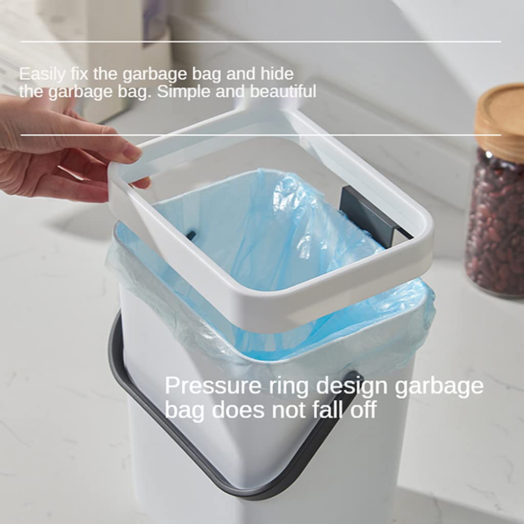 5L Wall-Mounted Small Trash Can for Kitchen Cabinet Door - Space Saving
