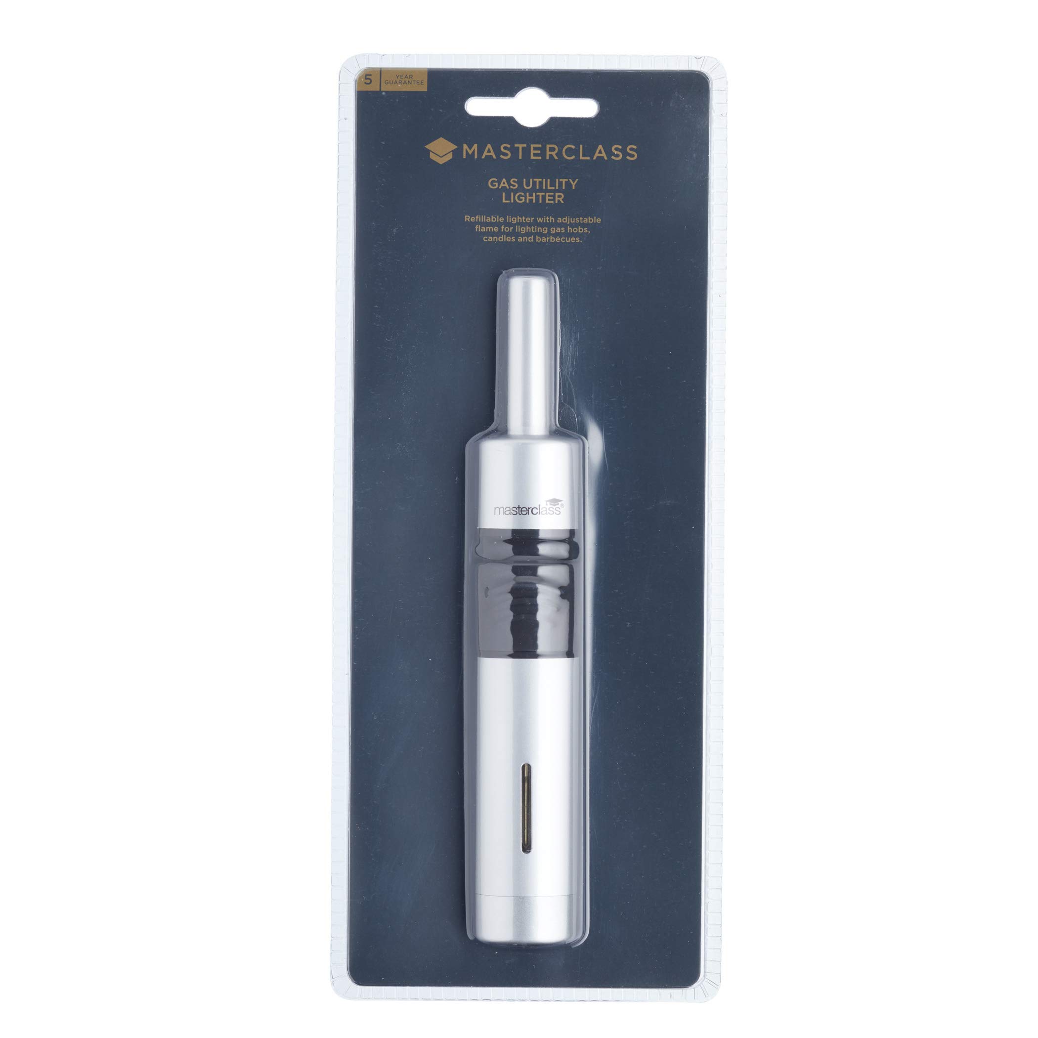 Premium Kitchen Craft Master Class Butane Gas Lighter - Refillable, Windproof, Adjustable Flame for Cooking, Grilling, Camping & Outdoor Use