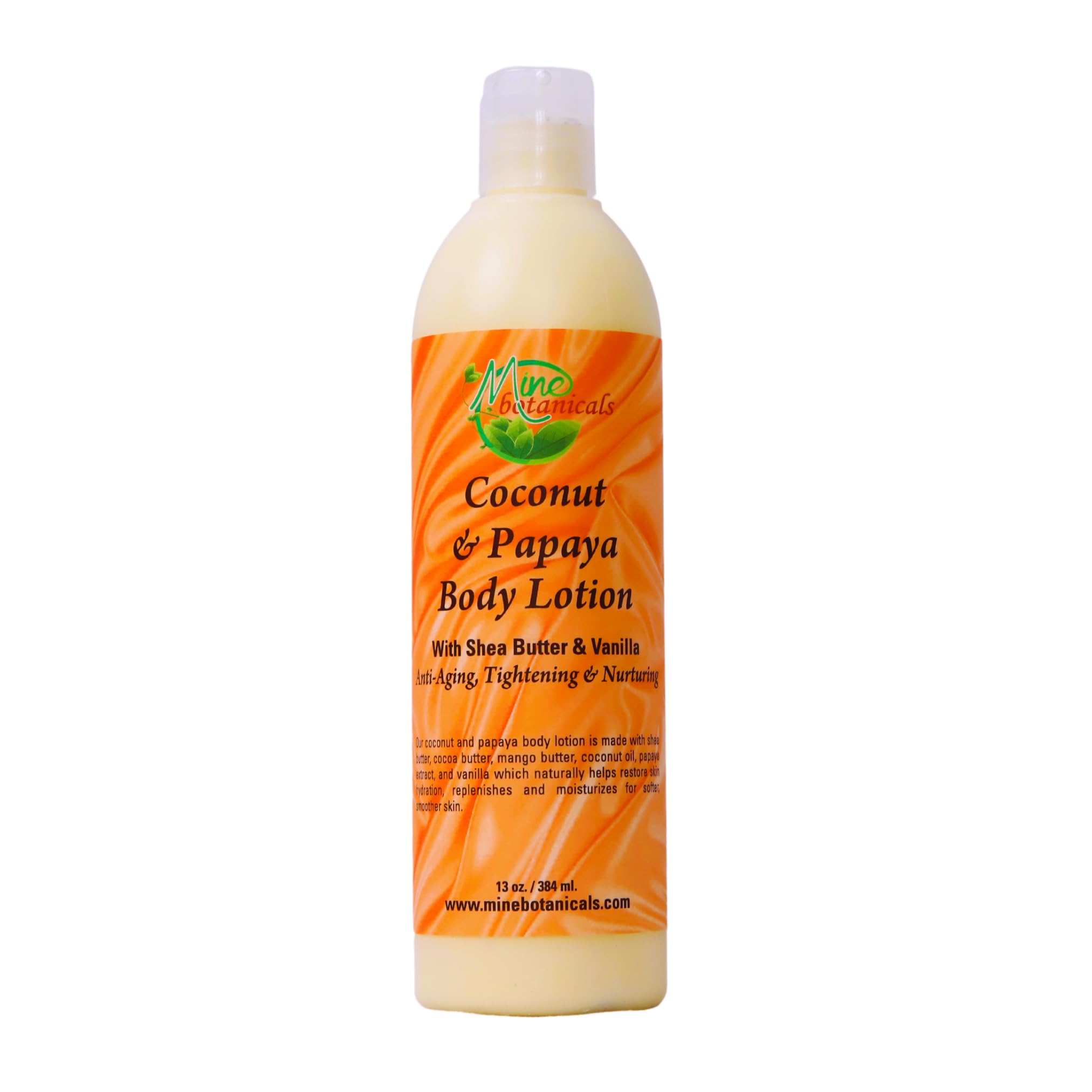 Mine Botanicals Coconut & Papaya Body Lotion with Shea Butter & Vanilla - Hydrating & Nourishing Moisturizer for Dry Skin - Perfect for Daily Use & Spa Days