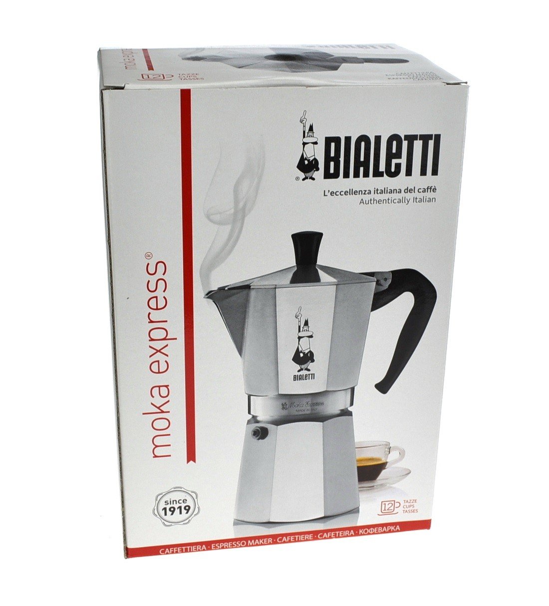 Bialetti Moka Express Stovetop Espresso Maker - 12 Cup (22 Oz/670ml) Aluminum Italian Coffee Pot for Authentic Espresso - Perfect for Home, Office & Camping Use