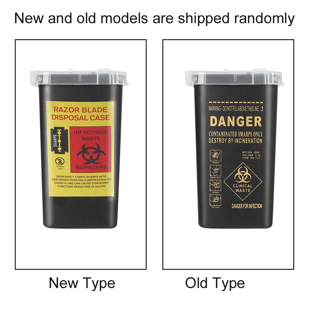 Sharps Container for Needles & Blades - Safe Medical Waste Disposal Bin for Tattoo Supplies, Clinics & Home Use | FDA Compliant Needle Destruction Box (Black)