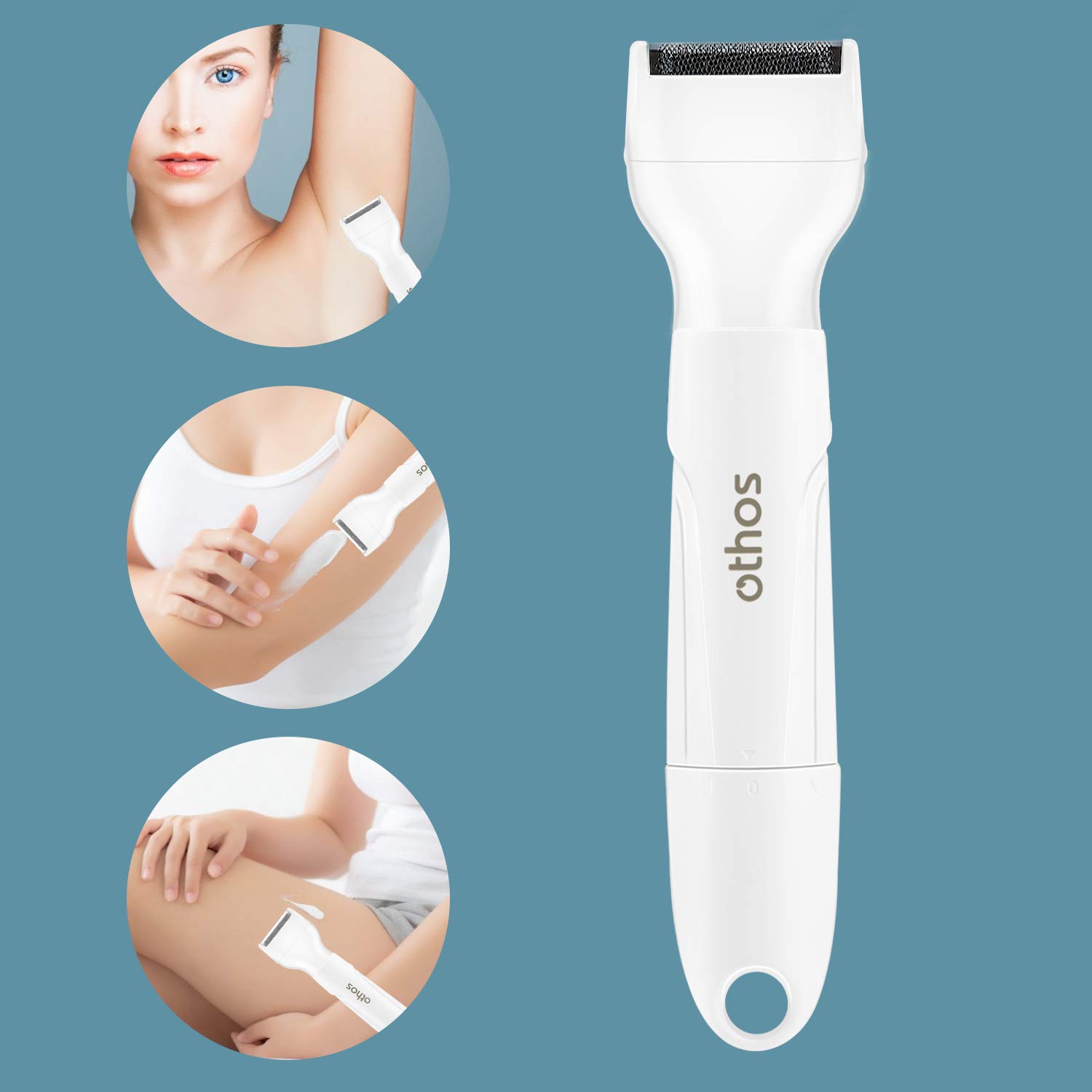 Othos All-in-One Electric Trimmer for Women - Bikini, Nose, Eyebrow Trimmer & Foil Shaver - Wet/Dry Use, Waterproof, AA Battery Included - Perfect for Travel, Home & Salon Grooming