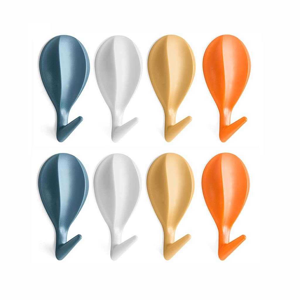 Heavy Duty Coat Hooks - 20kg Strong Adhesive Wall Hooks (8 Pack) - Self Adhesive Hangers for Kitchen, Bathroom, Door - Holds Towels, Coats, Keys - Cartoon Design - 46.52cm - Perfect for Home Organization & Space Saving