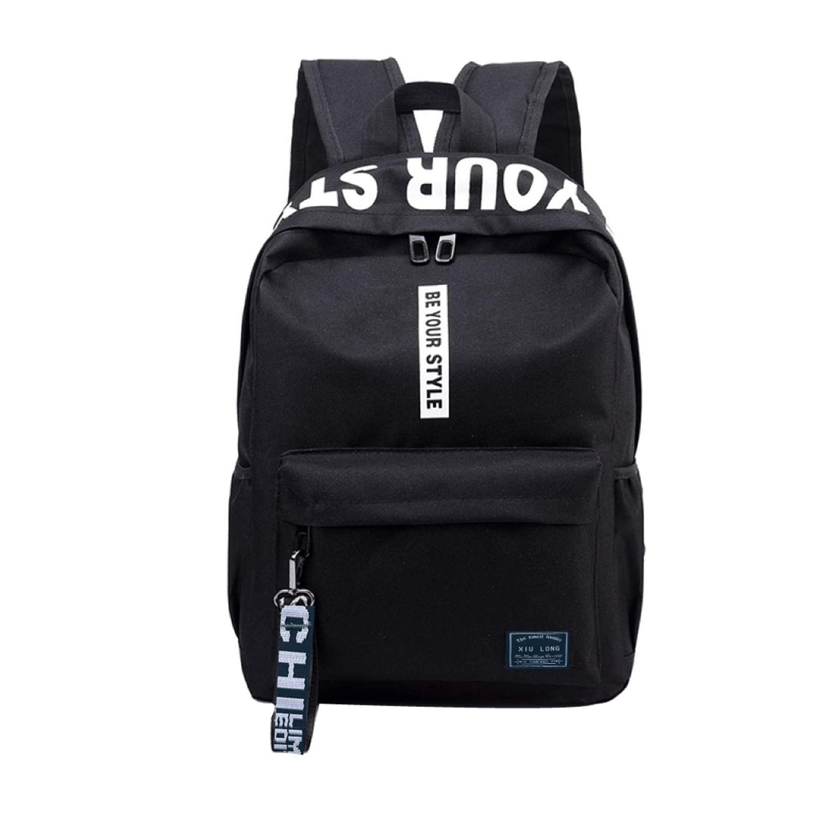 Durable Waterproof Nylon Backpack for Men - Large Capacity Casual School Bag with Solid Colors - Perfect for Travel, Work, and Everyday Use