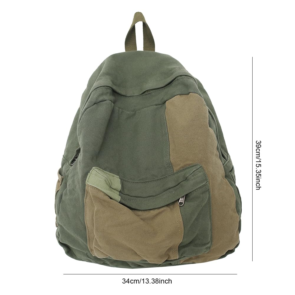 DKIIL NOIYB Canvas Backpack - Lightweight Laptop Backpack for Women & Men, Grunge Aesthetic Travel Daypack with Contrast Colors - Perfect for School, Work, Commuting and Urban Adventures
