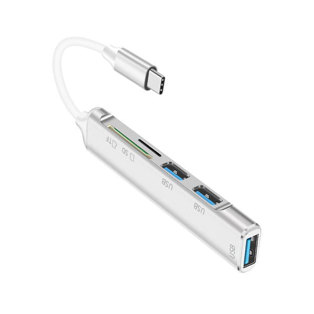 Bolwins H71S 5-in-1 USB C Hub Adapter with 3 USB 3.0 Ports, Micro SD/TF Card Reader - Compatible with MacBook Pro/Air M1, iPad Pro/Air, Galaxy Tab, Surface & Chromebook - Perfect for Work, Travel & Home Office Connectivity