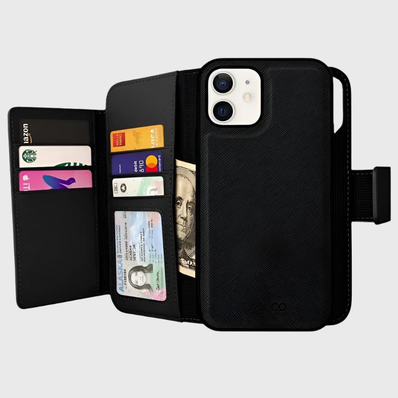 MagSafe iPhone 12 Mini Leather Wallet Case with Card Holder - Sunset Blvd Color | Slim Protective Cover for Daily Use, Travel & Business