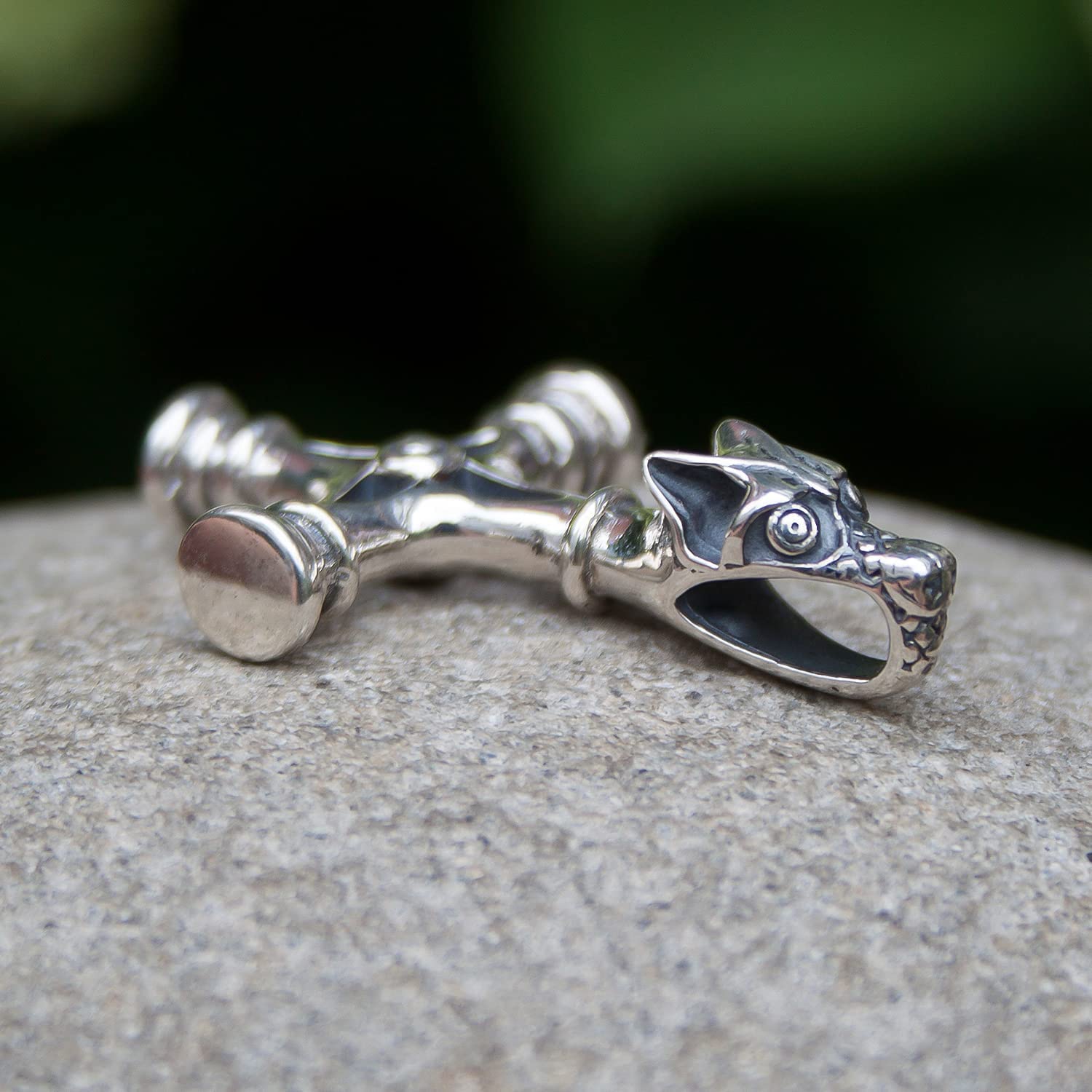 Viking Wolf Cross Necklace 925 Sterling Silver - Large Men's Norse Thor's Hammer & Fenrir Pendant - Handmade Nordic Gothic Jewelry for Men - Perfect for Father's Day Gifts, Viking Cosplay, and Norse Mythology Enthusiasts
