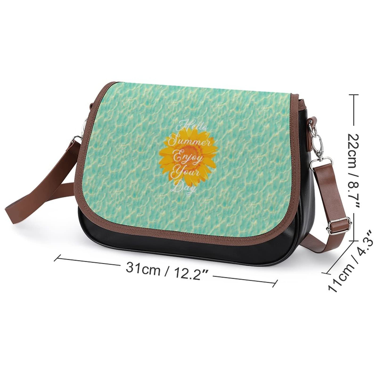 Stylish Printed Leather Crossbody Bags for Women - Fashion Shoulder Messenger Satchel Purse with Sunflower Design | Perfect for Summer Outings, Travel & Daily Use