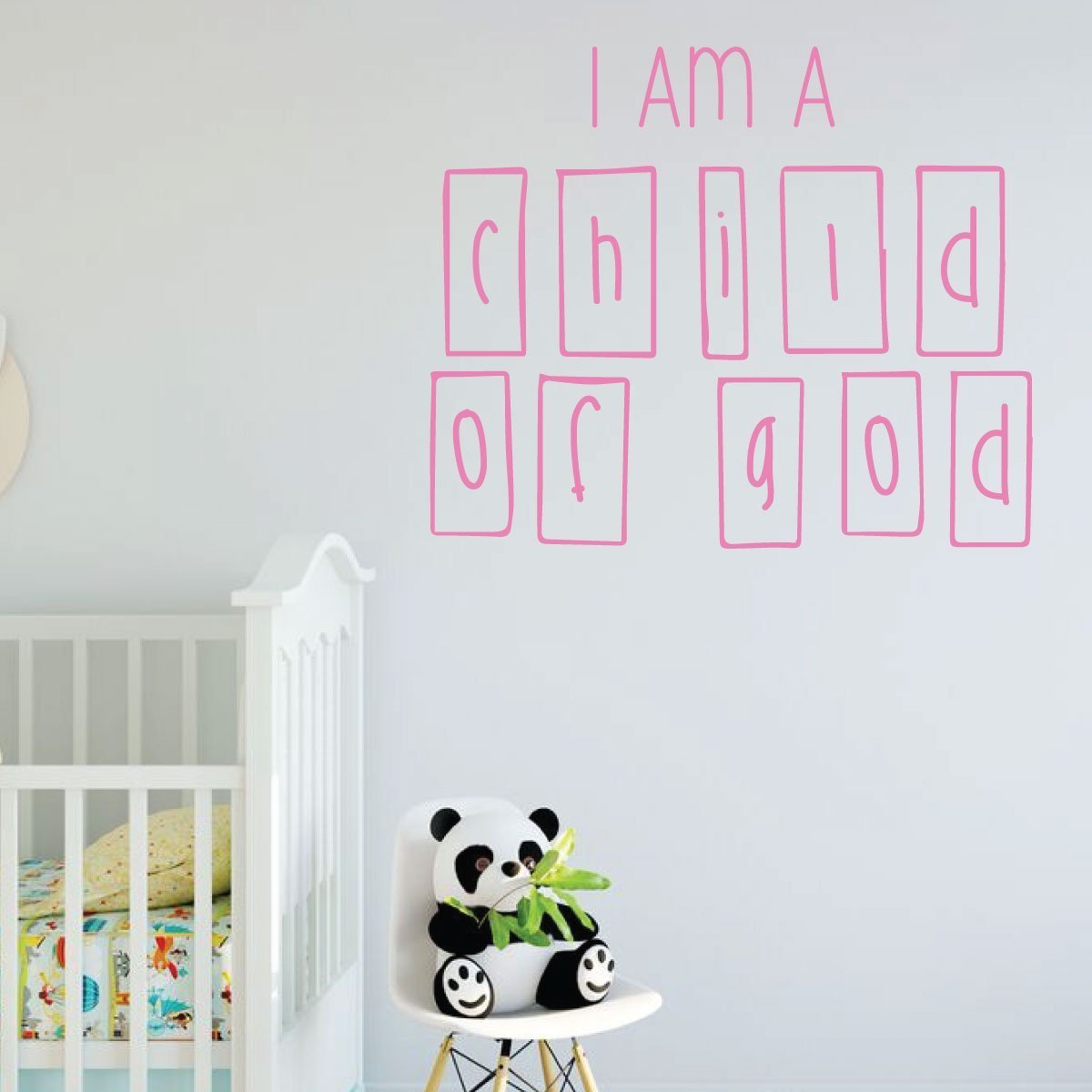 LDS Wall Decal - I Am A Child Of God - Nursery Room Vinyl Decoration for Home, Bedroom or Living Room - Perfect for Baby Shower Gifts & Christian Home Decor
