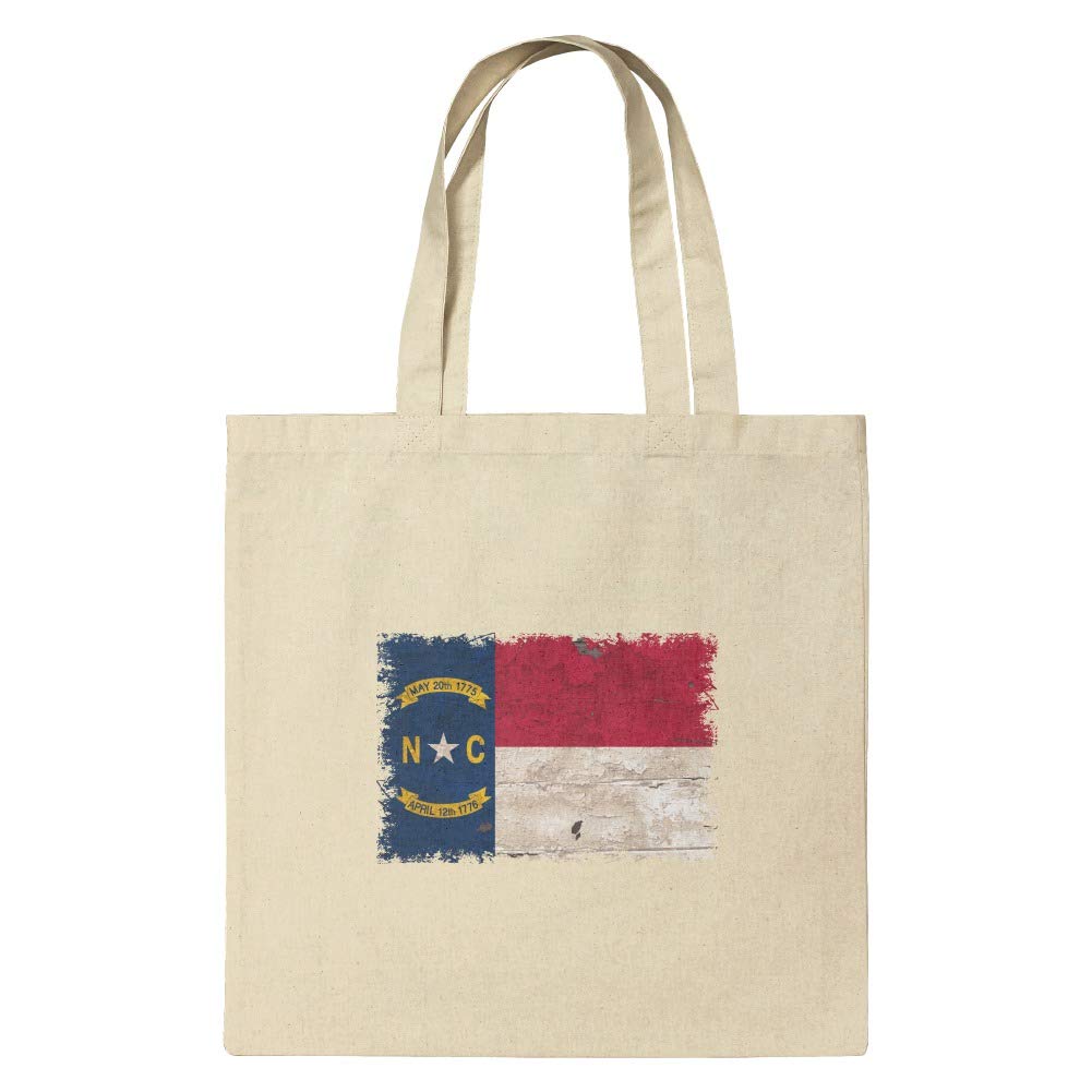 Vintage Distressed North Carolina State Flag Reusable Tote Bag - Eco-Friendly Grocery Shopping & Travel Tote for Everyday Use