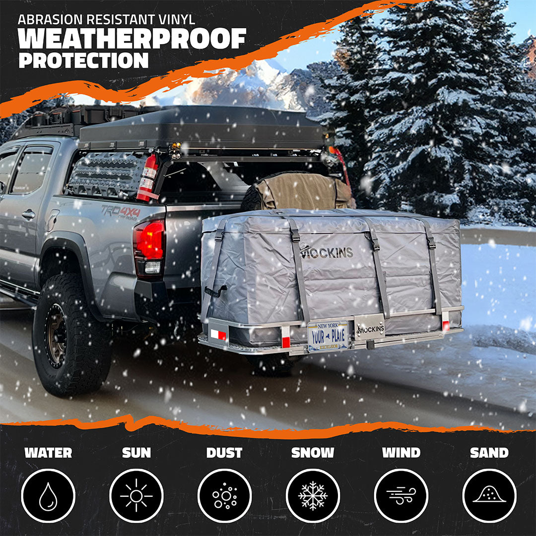 16 Cu Ft. Waterproof Car Roof Cargo Bag - Heavy Duty Gray Luggage Carrier (58x20x24) for SUV, Van, Travel & Outdoor Adventures