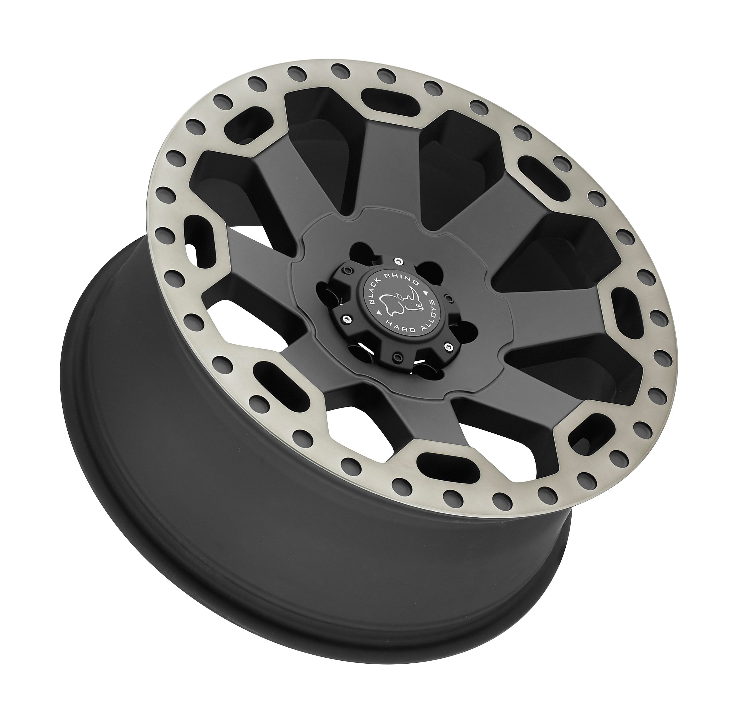 BLACK RHINO WARLORD 17x8.0 5x120 ET35 CB76.1 Matte Black Wheels with Machine Dark Tint Lip - Perfect for Off-Road Trucks, SUVs & Jeeps