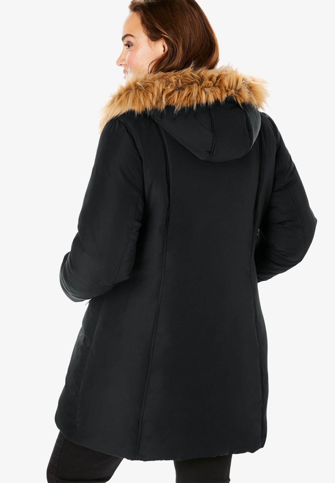 Roaman's Women's Plus Size Double Layer Puffer Coat - Warm Winter Jacket for Cold Weather, Water-Resistant & Windproof, Fashionable Outerwear for Casual Outings & Daily Commute