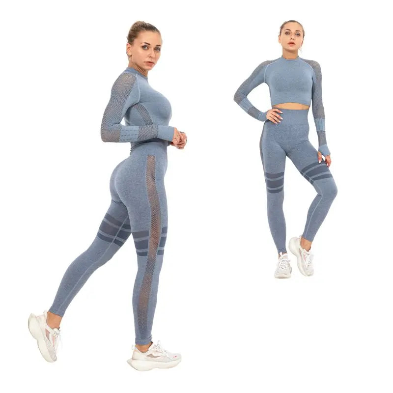 Women's Cropped Yoga Top & Shorts Set - Breathable Workout Outfit for Gym, Running & Lounge Wear | Perfect for Yoga, Pilates & Fitness Training