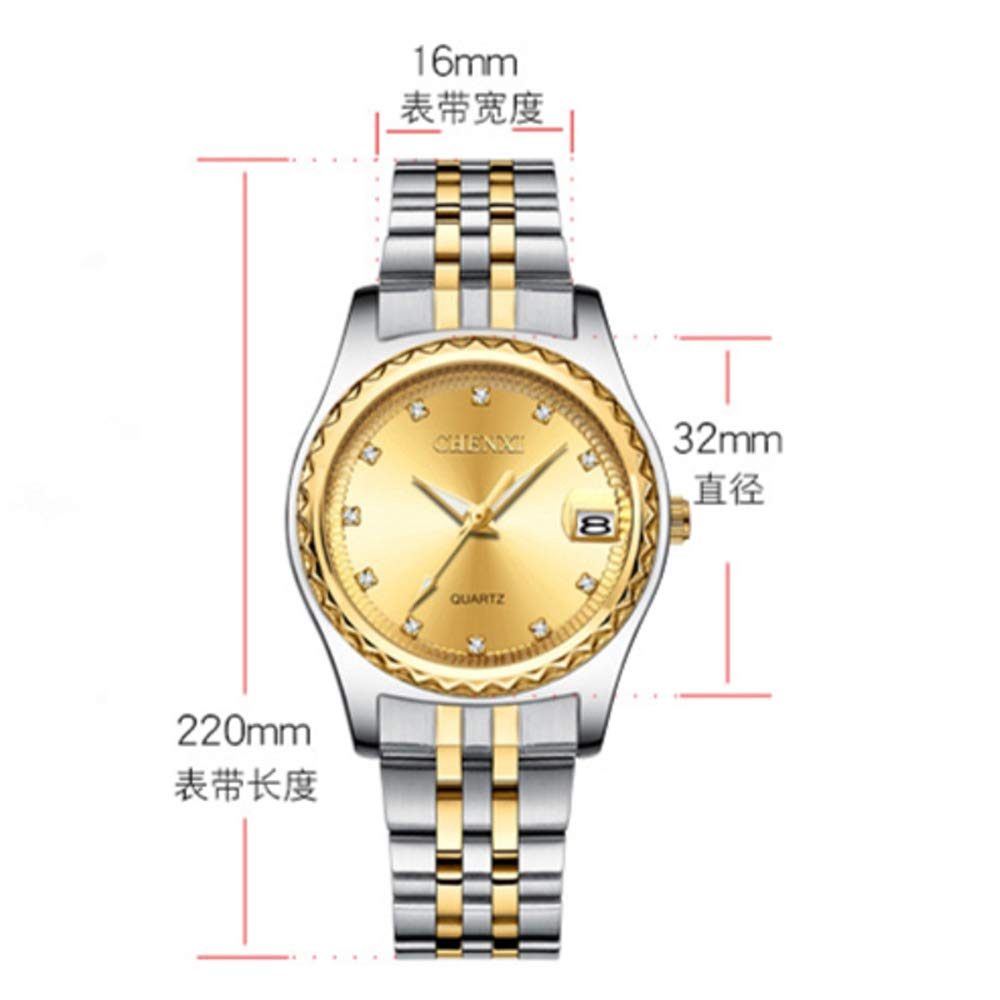 MASTOP Women's Classic Two-Tone Stainless Steel Watch - Waterproof, Date Display, Luminous Hands - Elegant Dress Watch for Office, Party & Everyday Wear
