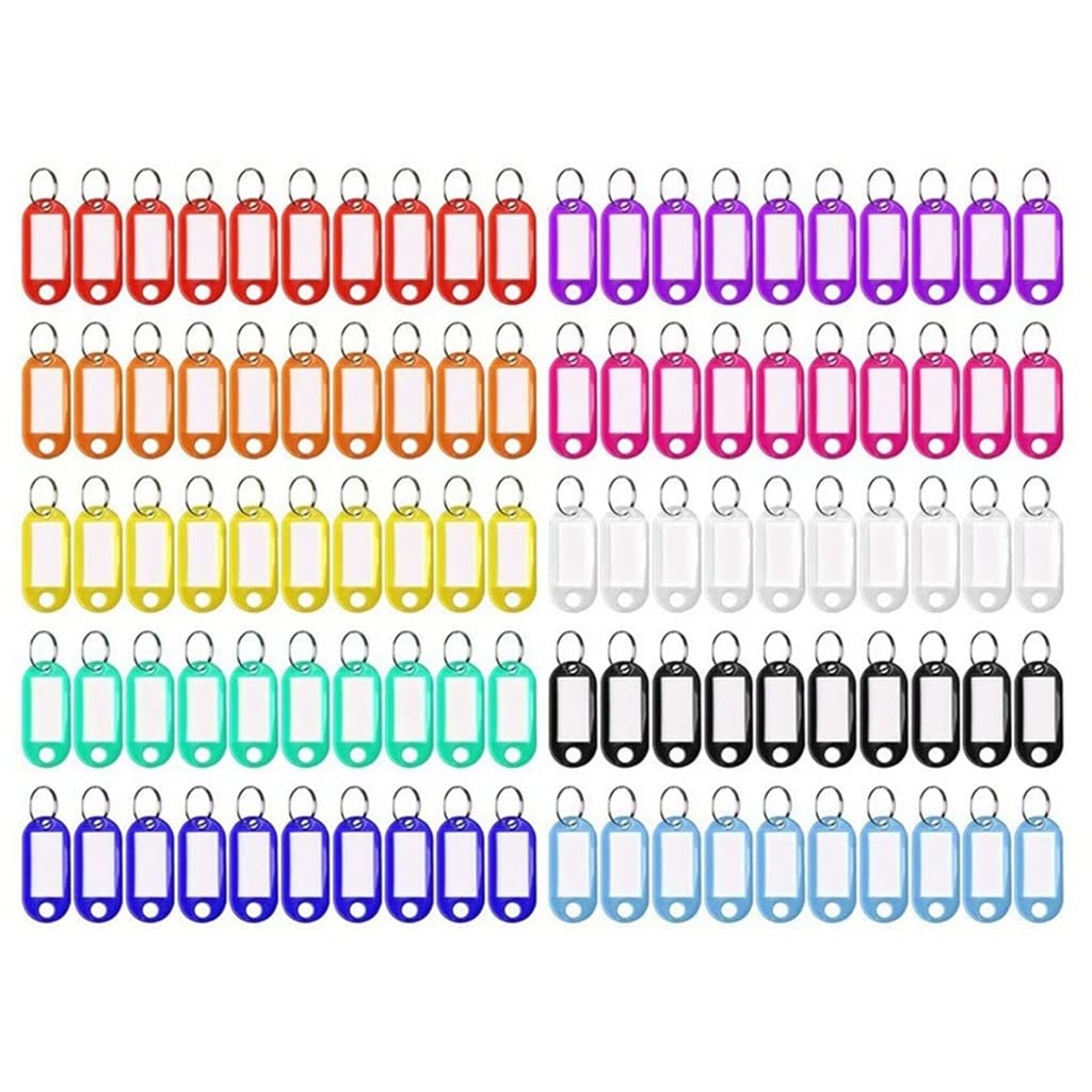 YXBDN 100 Pcs Colorful Numbered Keychain Tags - Candy Colored Label Keychains for Item Identification & Organization (One Size) - Perfect for Retail, Warehouse, and Event Ticketing