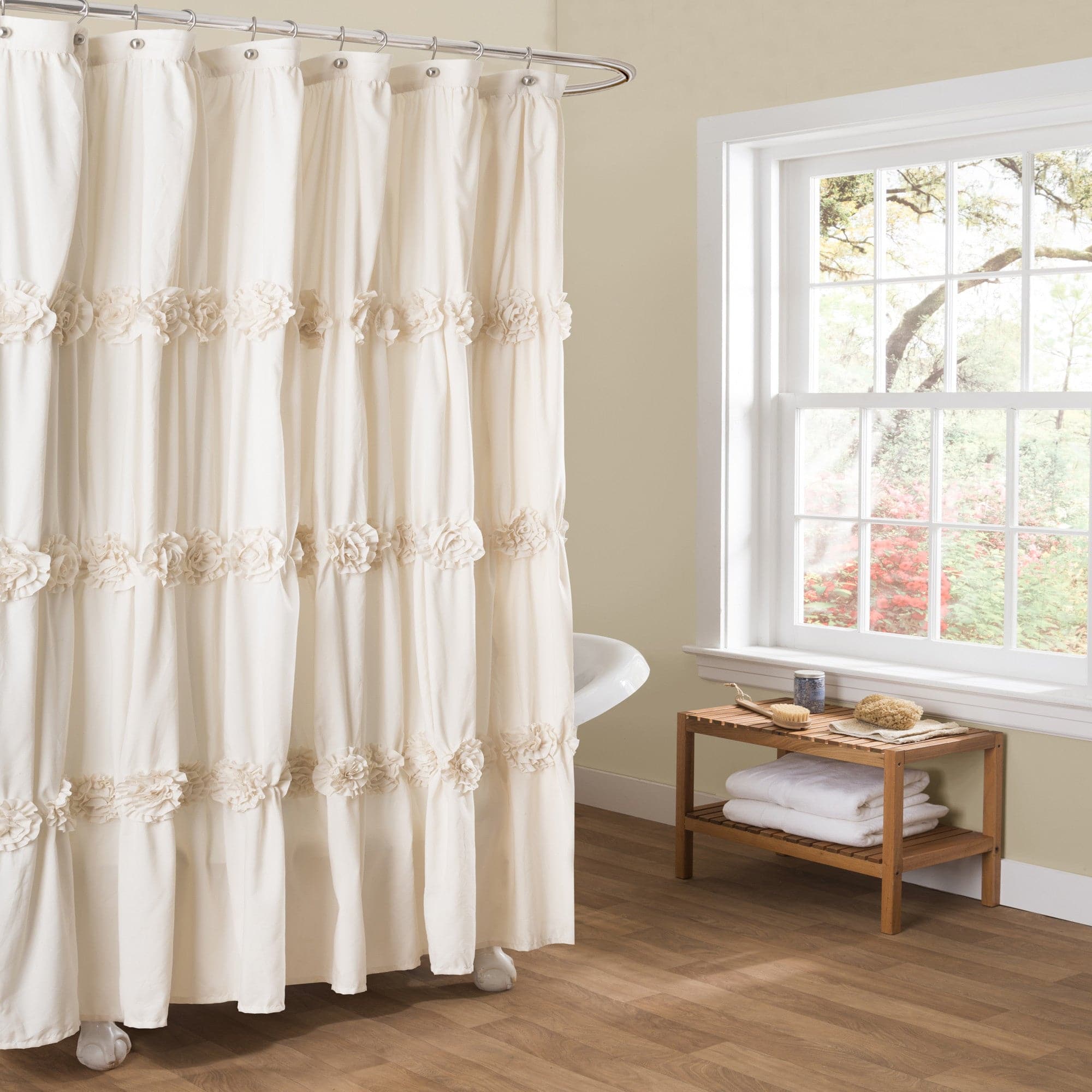 Darla Shower Curtain - Waterproof Bathroom Decor with Hooks, 72x72 Inches - Perfect for Bathroom, Spa, and Hotel Use