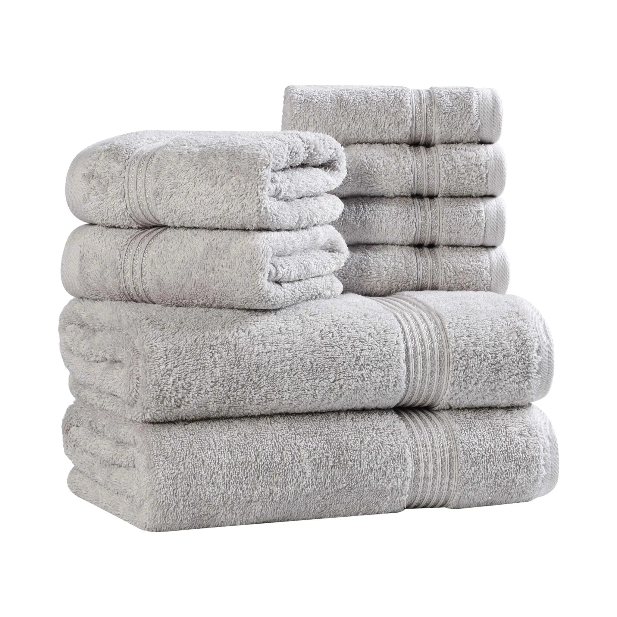 Premium Heritage Egyptian Cotton Plush Heavyweight 8-Piece Bath Towel Set - Ultra Soft & Absorbent for Spa, Luxury Hotel & Home Bathroom Use