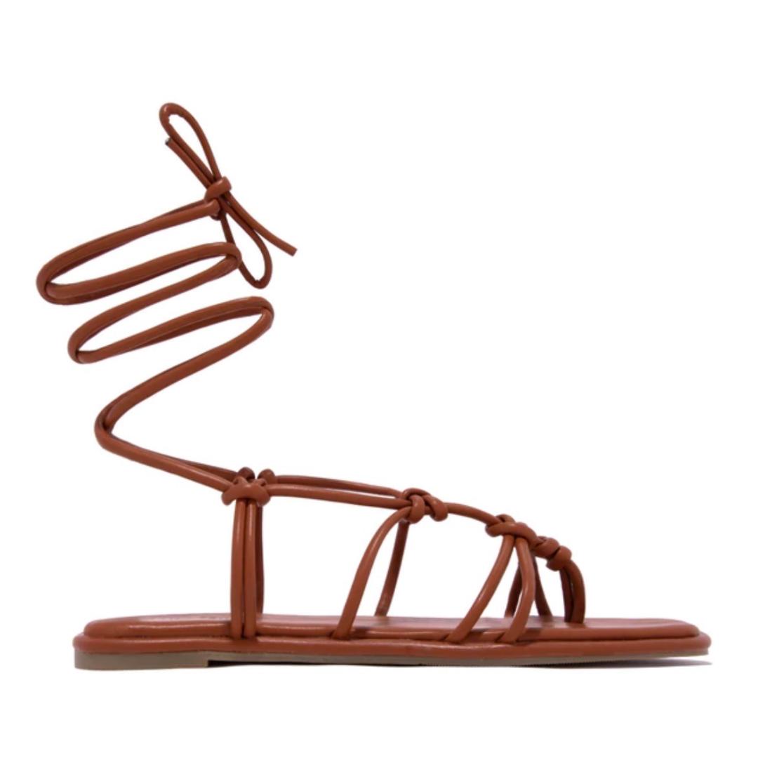 Nakia Comfortable Brown Leather Sandals for Women - Perfect for Beach, Vacation, and Summer Outfits