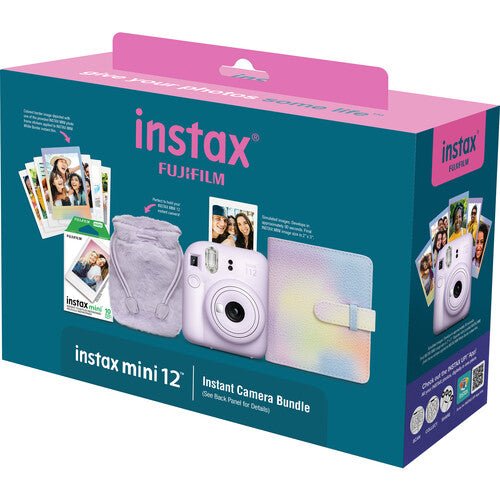 Fujifilm Instax Mini 12 Instant Camera Bundle in Lilac Purple - Perfect for Travel, Parties & Holiday Gifts